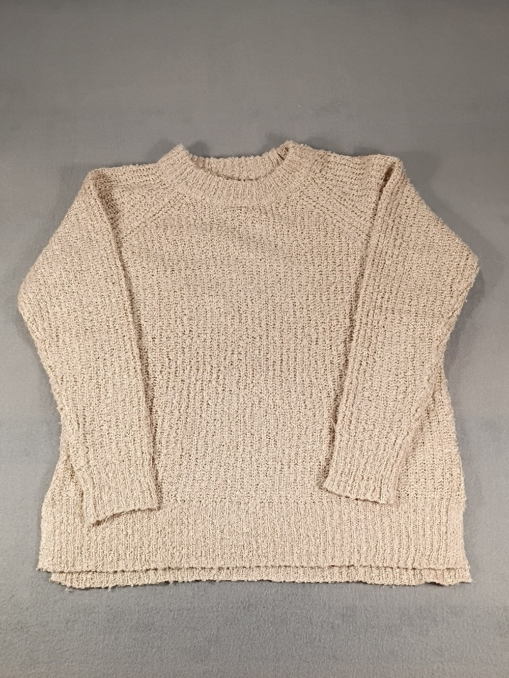 EUC Mudpie Cozy Beige Popcorn Knit Sweater Women Size Small